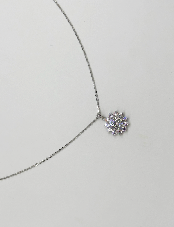 Smashed Lemon 64037 Fijn En Ketting Met Moissanite Hanger | Silver