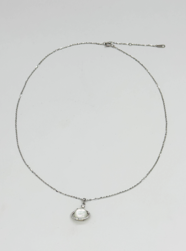 Smashed Lemon 64038 Fijn En Ketting Met Kattenoog Steen Saturnus Hanger | Silver