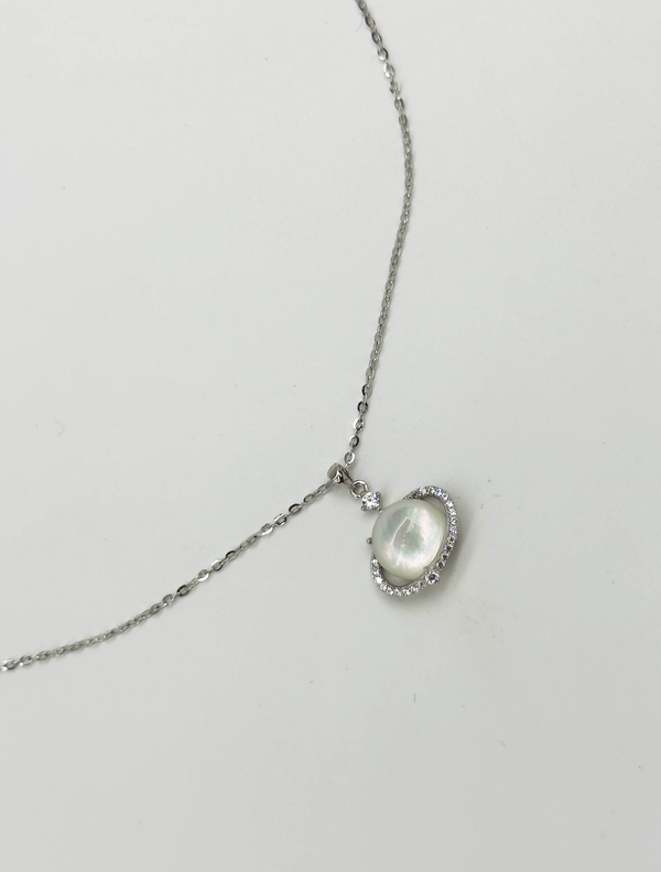 Smashed Lemon 64038 Fijn En Ketting Met Kattenoog Steen Saturnus Hanger | Silver