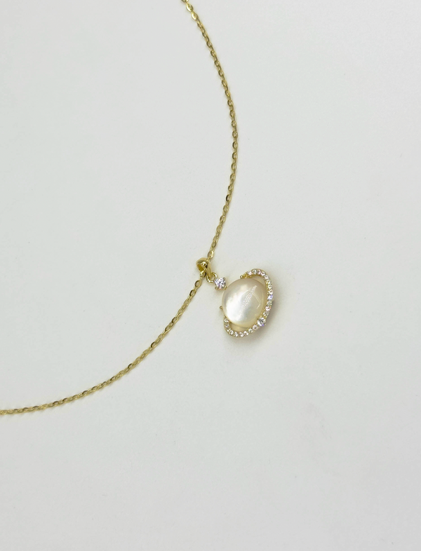 Smashed Lemon 64038 Fijn En Vergulde Ketting Met Kattenoog Steen Saturnus Hanger | Gold