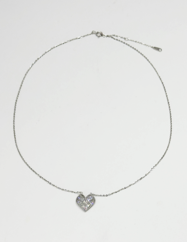 Smashed Lemon 64039 Fijne En Ketting Met Hartvormige Hangerzirkoon | Silver