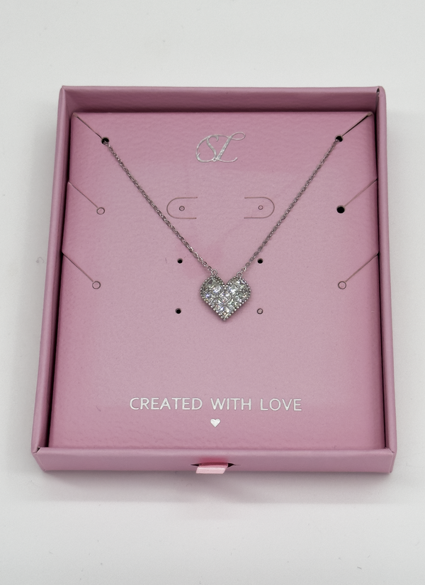 Smashed Lemon 64039 Fijne En Ketting Met Hartvormige Hangerzirkoon | Silver