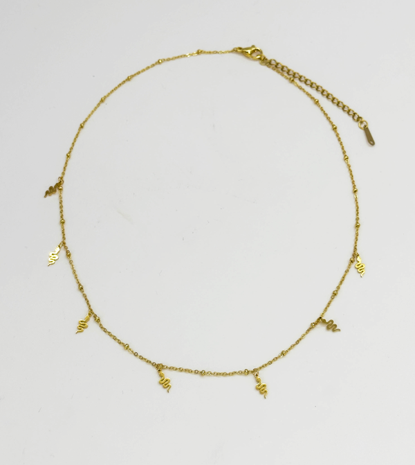Smashed Lemon 64045 Fijne Roestvrijstalen Ketting Met Slangvormige Hangers | Gold