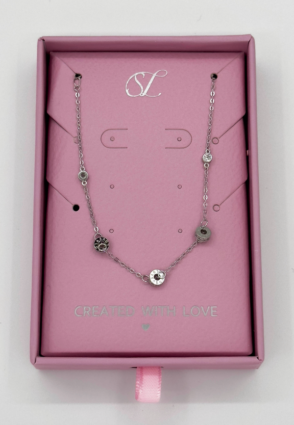 smashed lemon 64047 Fijne Roestvrijstalen Ketting Met Meerdere Bloemvormige Hangers | Gold