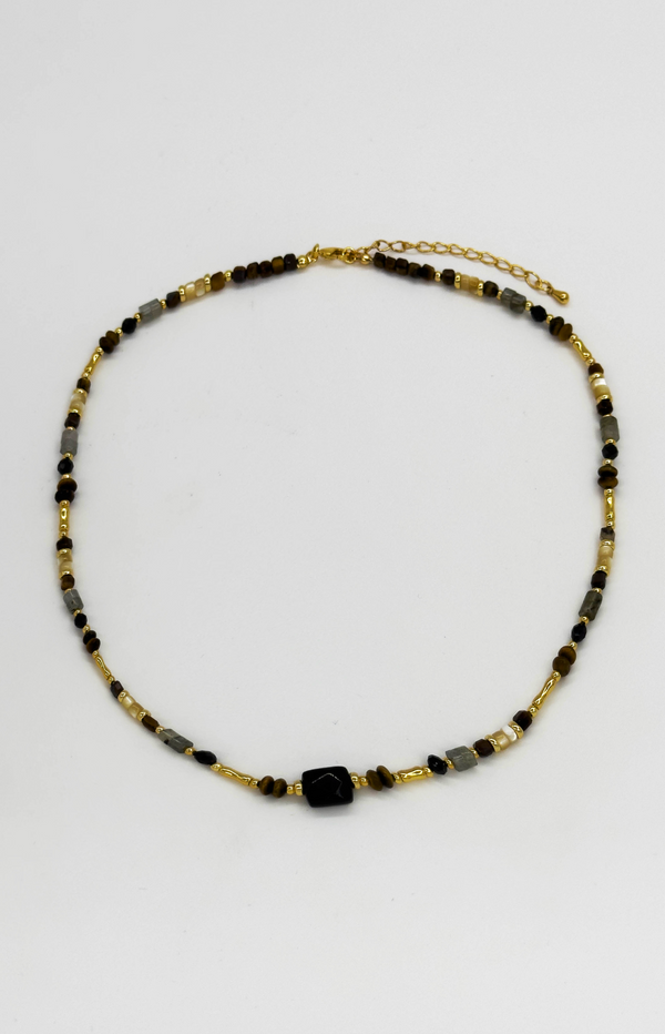 Smashed Lemon 64053 E Kwartsen Kralen Ketting | Muticolour