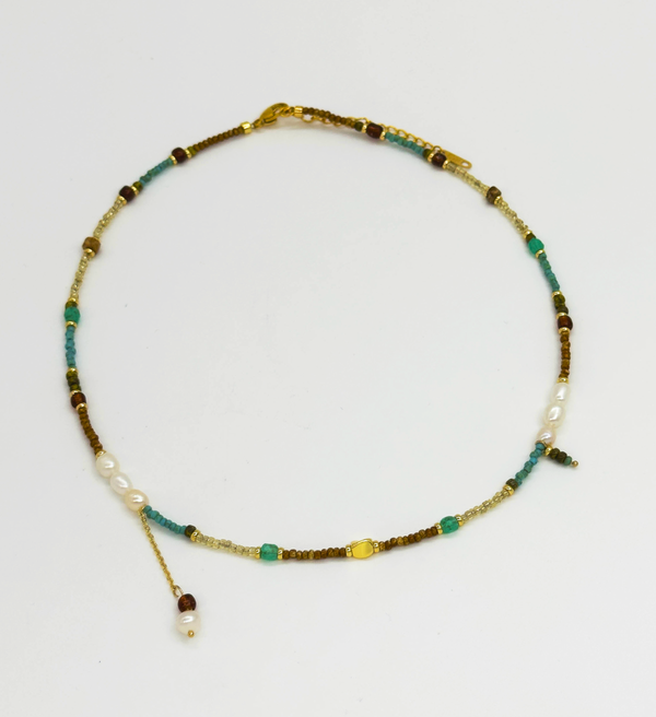 smashed lemon 64059 Multi Kwartsen Kralen Ketting | Muticolour