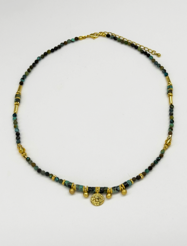 Smashed Lemon 64060 Getinte Kwartsen Kralen Ketting | Muticolour