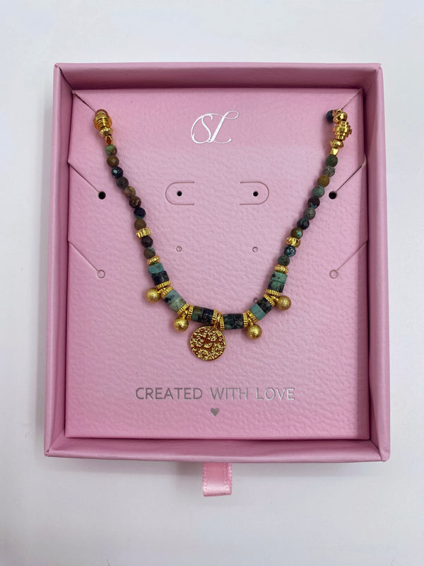 smashed lemon 64060 Getinte Kwartsen Kralen Ketting | Muticolour