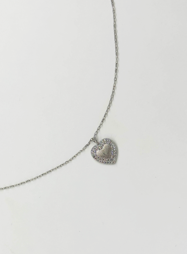 Smashed Lemon 64068 Fijne En Ketting Met Hartvormige Hangerzirkoon | Silver