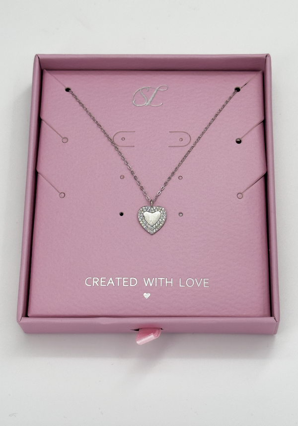 smashed lemon 64068 Fijne En Ketting Met Hartvormige Hangerzirkoon | Silver