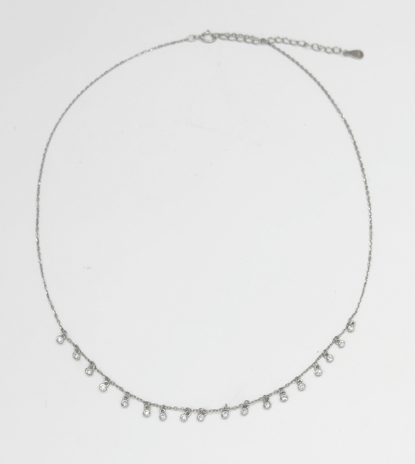 Smashed Lemon 64069 Fijne En Ketting Met Druppel Kralenzirkoon | Silver