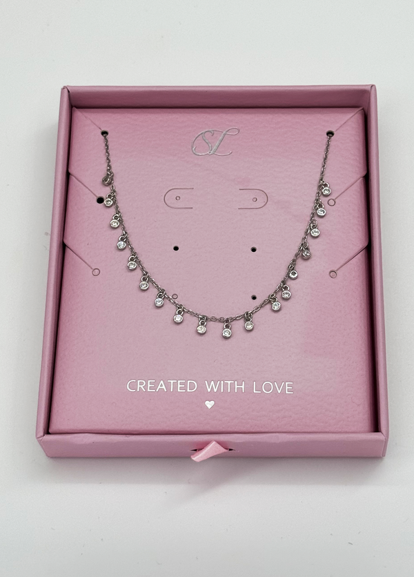 smashed lemon 64069 Fijne En Ketting Met Druppel Kralenzirkoon | Silver