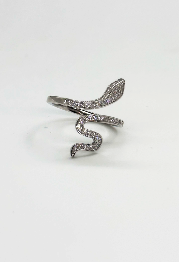 smashed lemon 66005 En Slangenring Met Zirkonia Kristallen | Silver