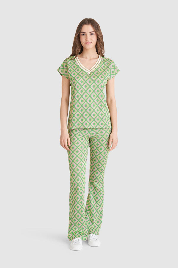 smashed lemon 23220 Top Met Retro Print | Green-Gold