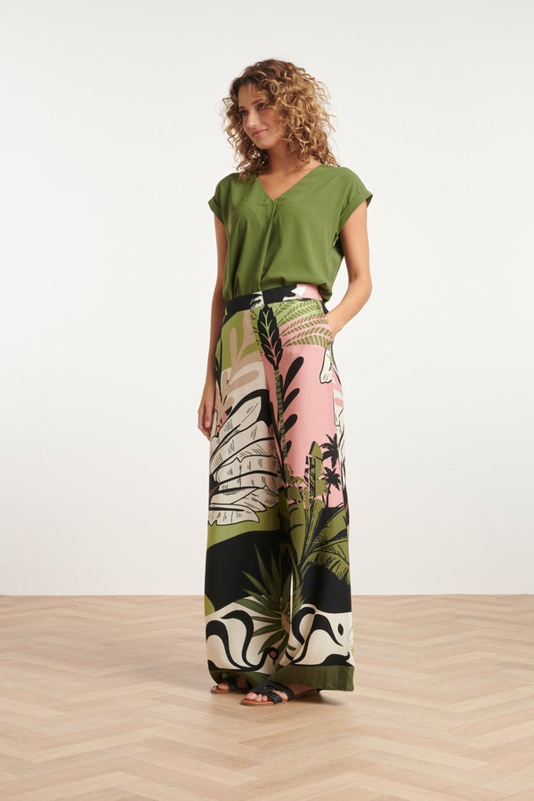 Smashed Lemon 24045 Wijde Zomerse Broek | Blackwhite