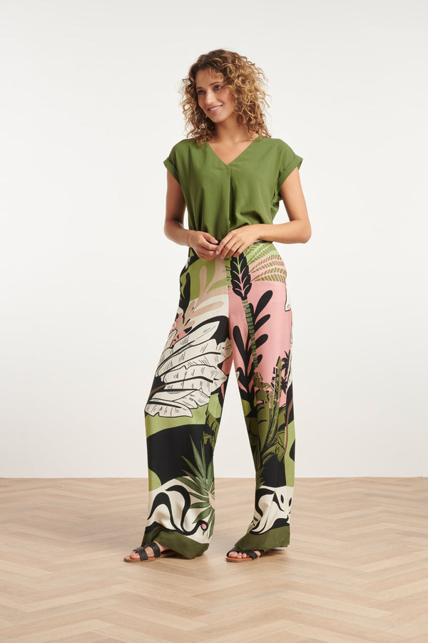 smashed lemon 24045 Wijde Zomerse Broek | Blackwhite