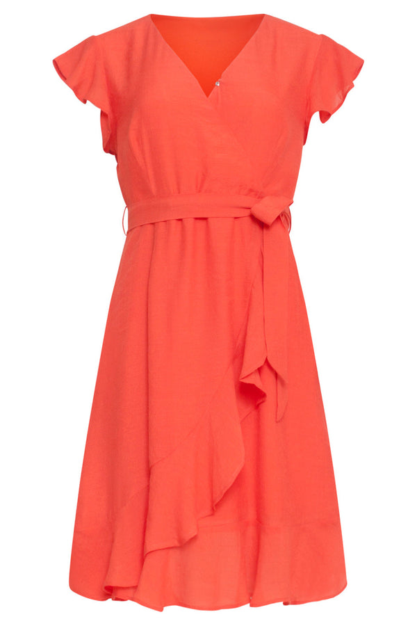 Smashed Lemon 24099 Fitted Wrap Jurk | Orange