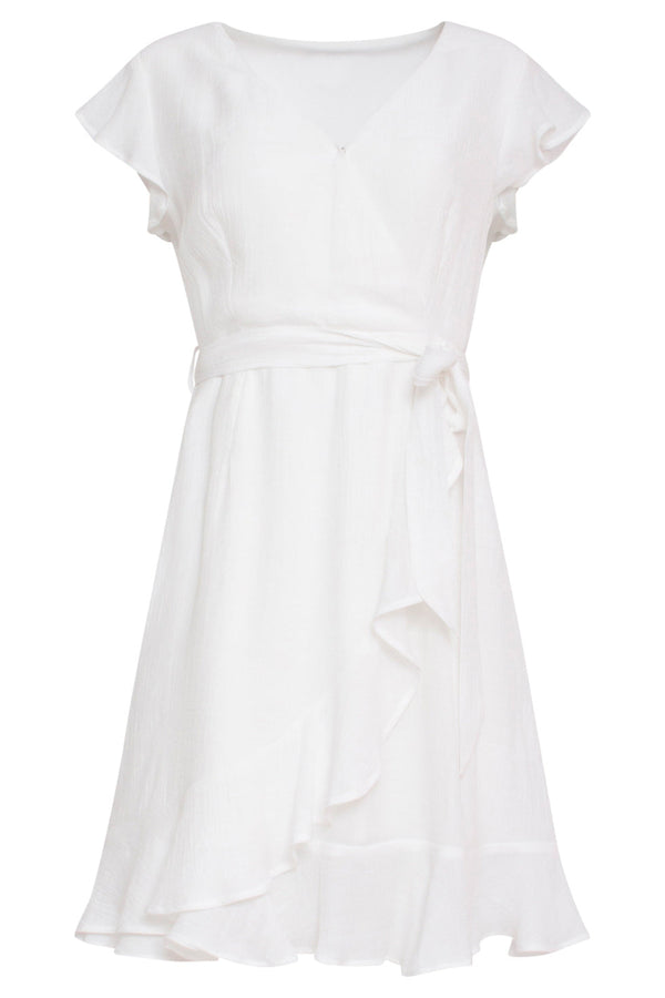 Smashed Lemon 24099 Fitted Wrap Jurk | White