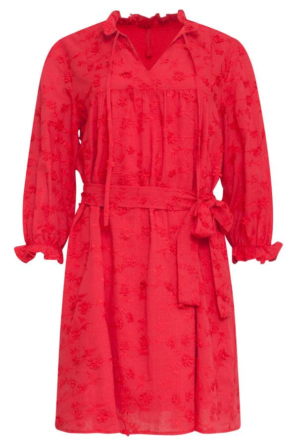 Smashed Lemon 24115 Jurk Met 3D Bloemenpatroon | Red