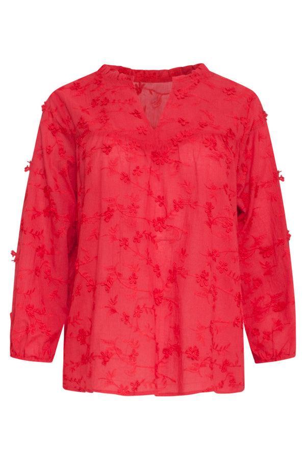 Smashed Lemon 24116 Top Met 3D Bloemenpatroon | Red