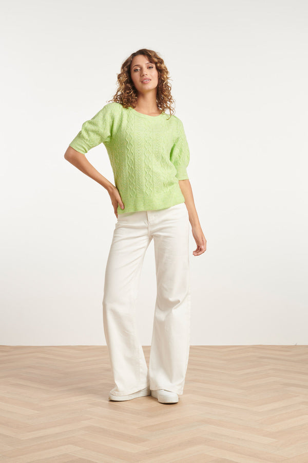Smashed Lemon 24121 Lime Gebreide Trui | Lime