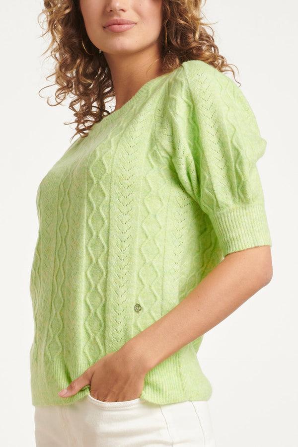 Smashed Lemon 24121 Lime Gebreide Trui | Lime
