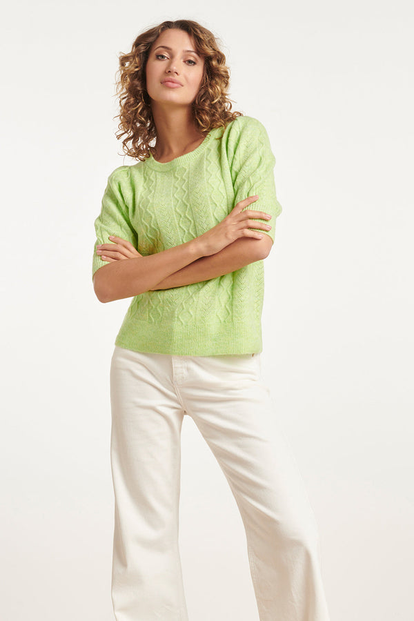 smashed lemon 24121 Lime Gebreide Trui | Lime