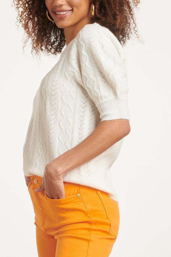 Smashed Lemon 24121 Te Gebreide Trui | White