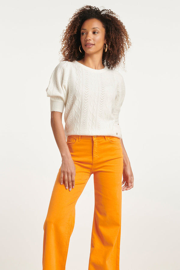 smashed lemon 24121 Te Gebreide Trui | White