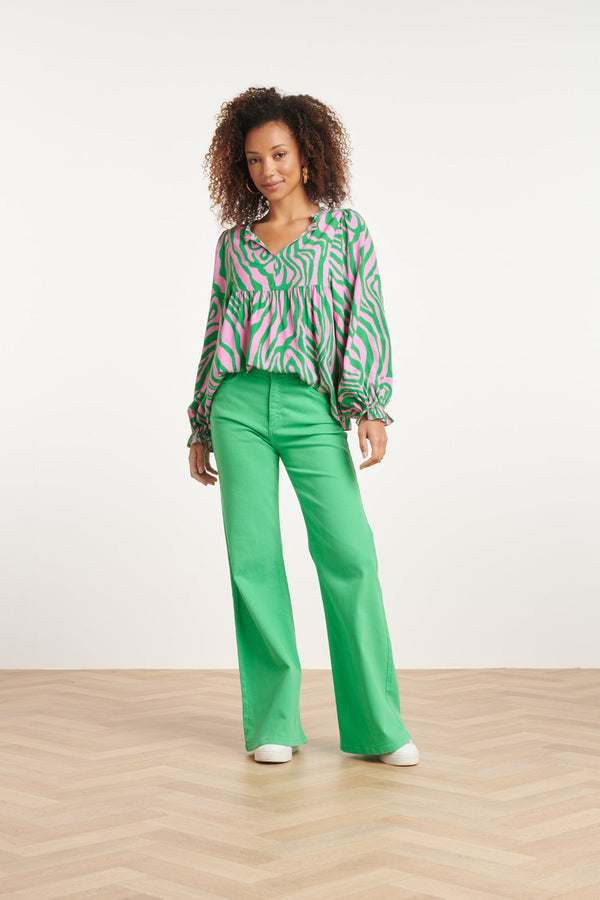 Smashed Lemon 24169 Flared Jeans | Green