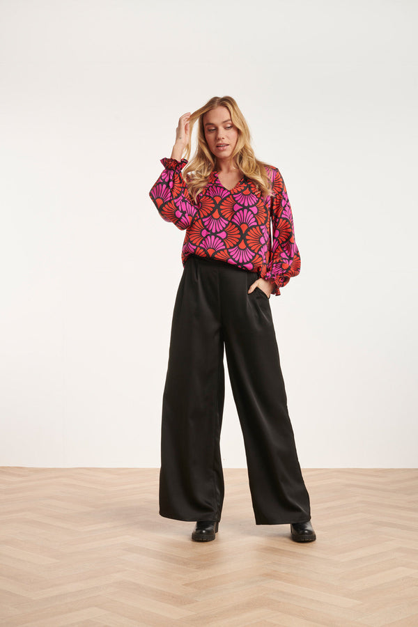 smashed lemon 24592 Wijde Satijnen E Broek | Black