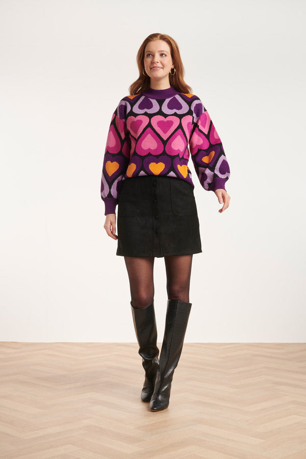 Smashed Lemon 24596 Suède Knooproke | Black