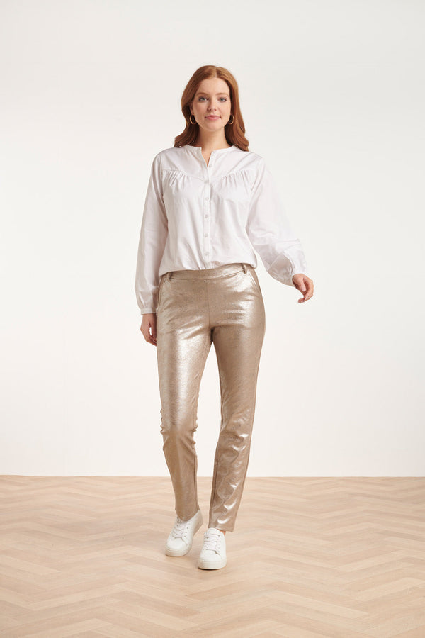 Smashed Lemon 24734 Suedine Broek | Silver