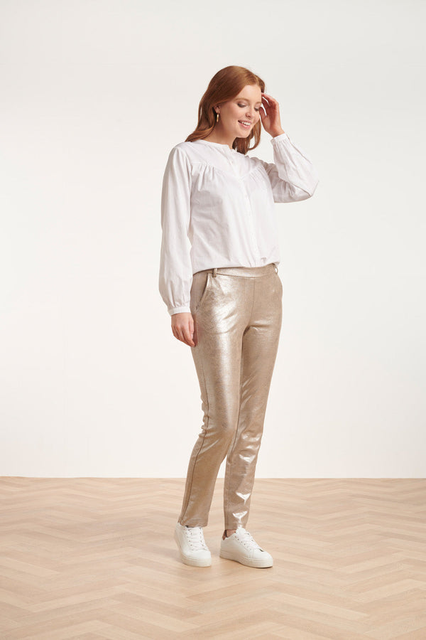 Smashed Lemon 24734 Suedine Broek | Silver