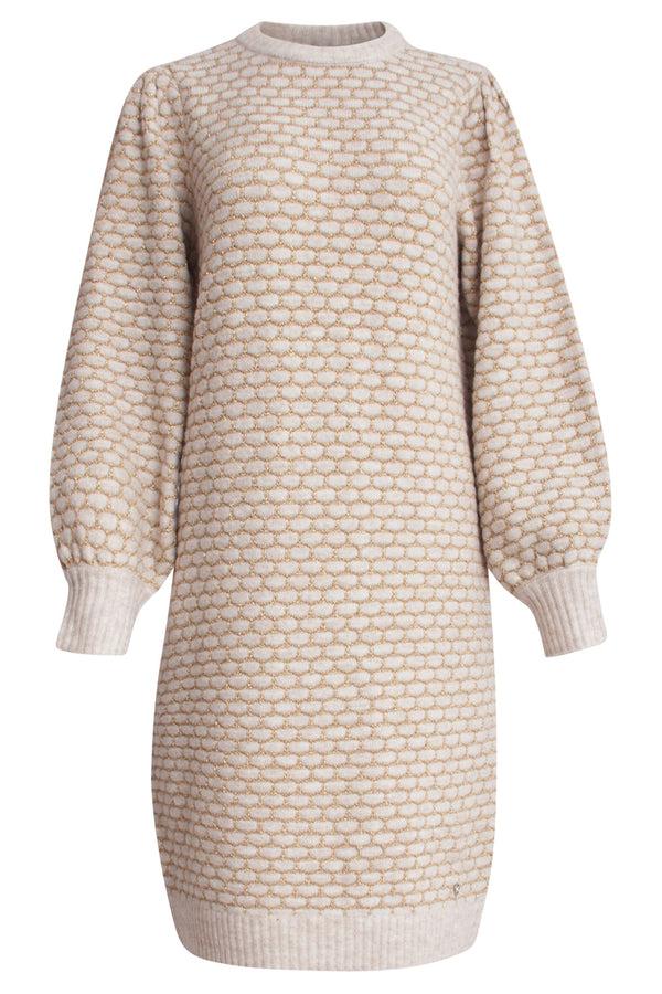 Smashed Lemon 24786 Gebreid Jurk | Sand-Gold