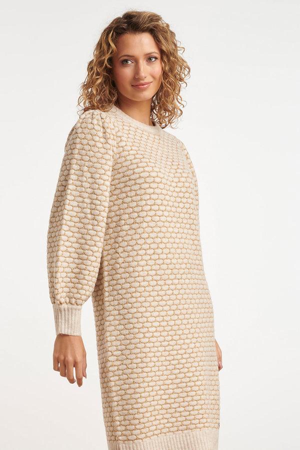 Smashed Lemon 24786 Gebreid Jurk | Sand-Gold