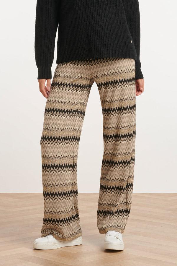 Smashed Lemon 24811 Zigzag Broek | Blackwhite