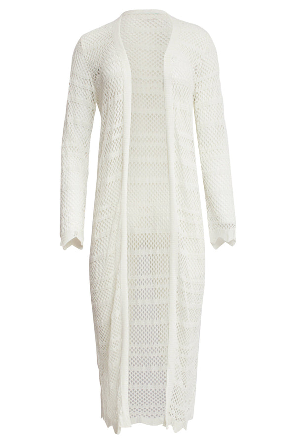 Smashed Lemon 25094 Maxi Cardigan | White