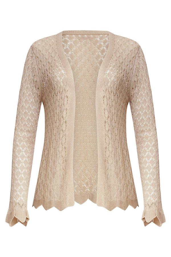 Smashed Lemon 25095 Crochet Gebreide Cardigan | Sand