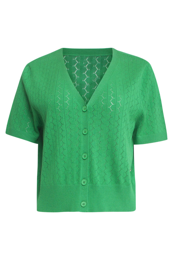 Smashed Lemon 25104 Fel Gebreid Kort Vest | Green