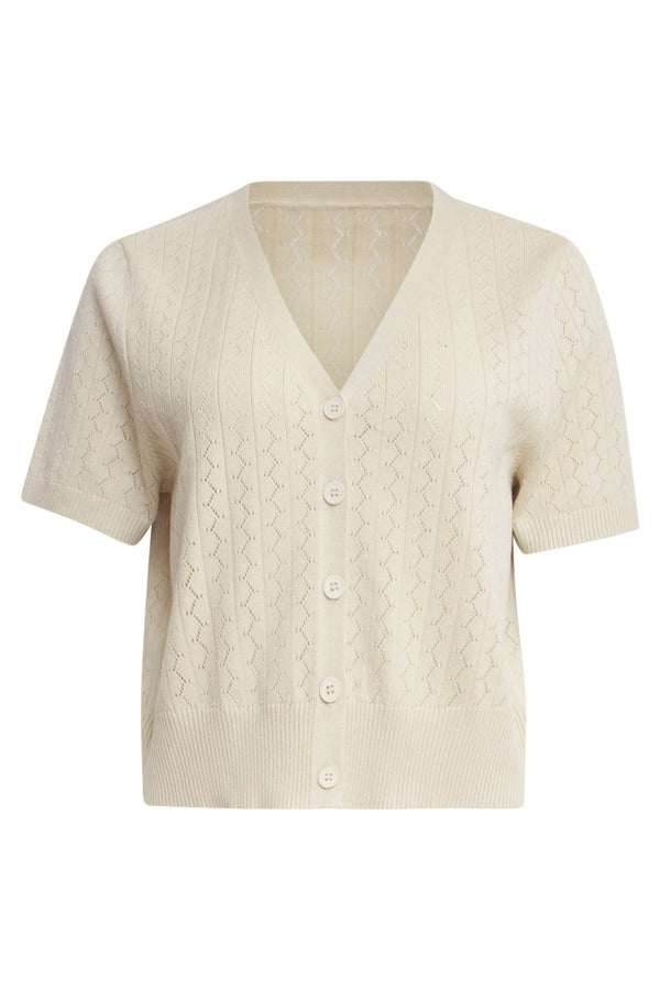 Smashed Lemon 25104 Gebreid Kort Vest | Sand