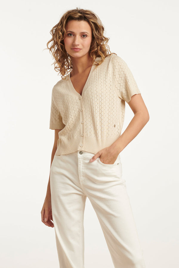 smashed lemon 25104 Gebreid Kort Vest | Sand smashed lemon 25104 Gebreid Kort Vest | Sand