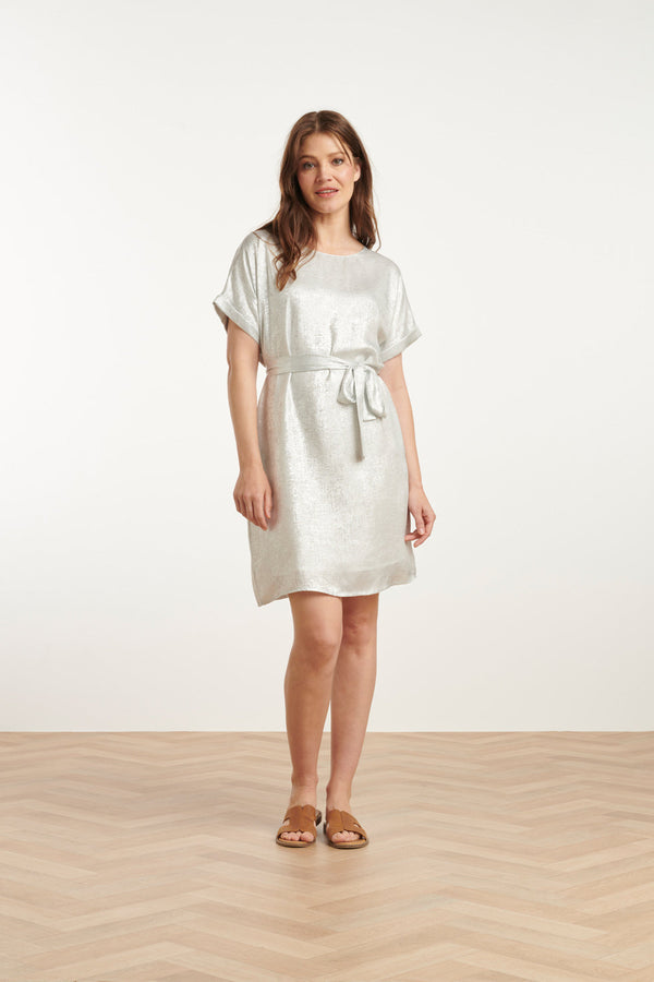 Smashed Lemon 25111 Metallic Zomerjurk | Silver