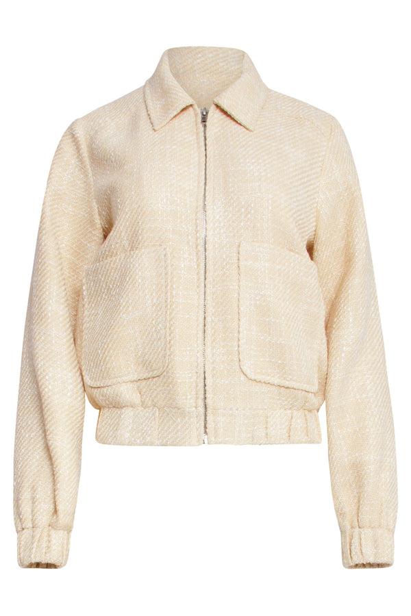 Smashed Lemon 25113 Zomerse Tweed Jas | Sand