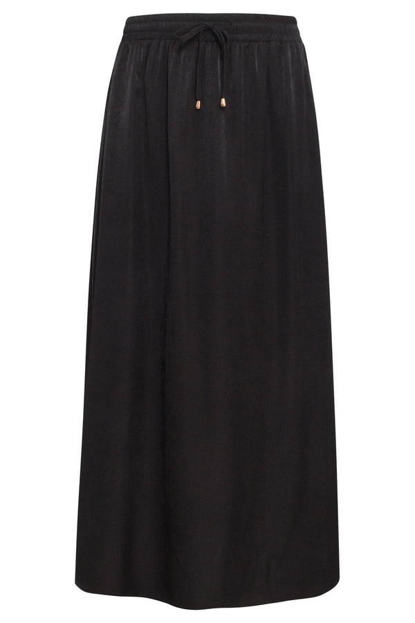 Smashed Lemon 25143 E Rayon Satin Maxi Rok | Black