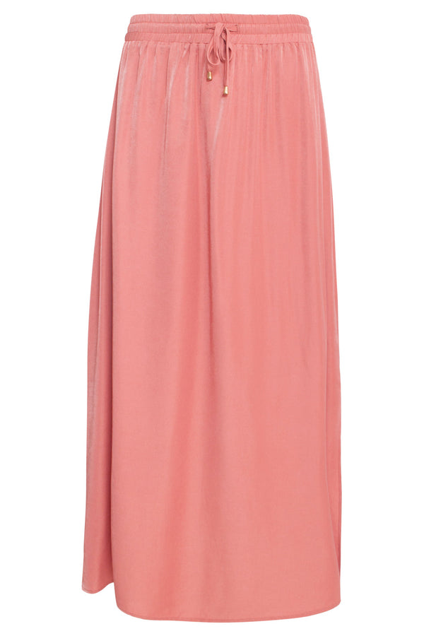 Smashed Lemon 25143 Rayon Satin Maxi Rok | Old Pink