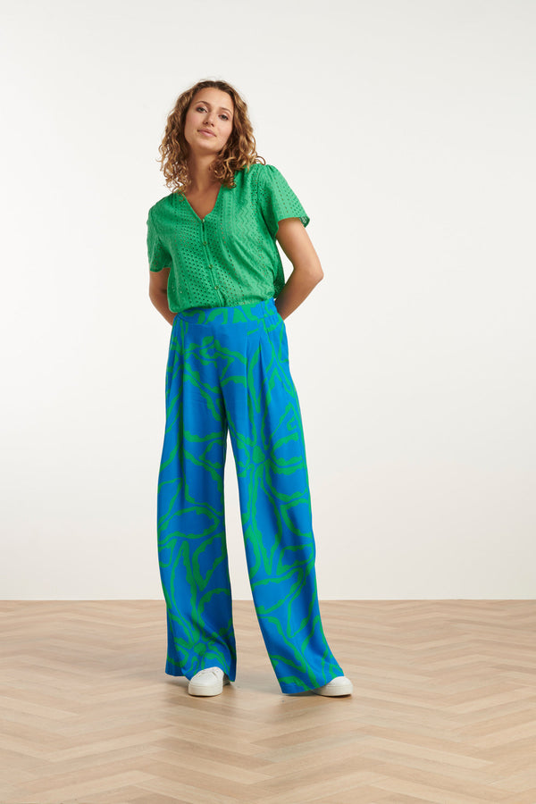 Smashed Lemon 25147 Fel Brie Anglaise Blouse | Green