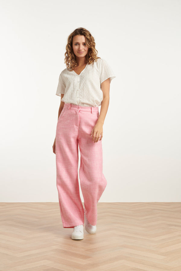 Smashed Lemon 25147 Te Brie Anglaise Blouse | White