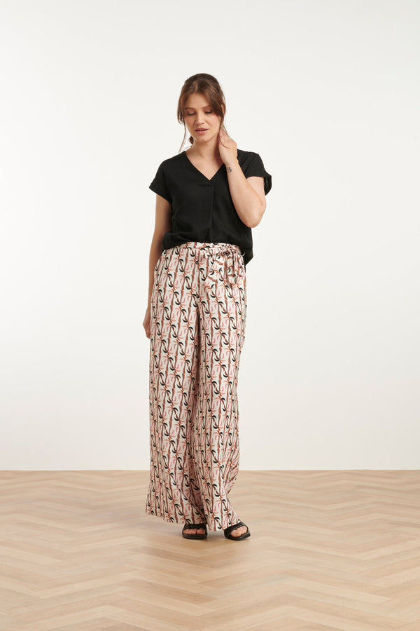 Smashed Lemon 25148 E Linnen Top Met V-Hals | Black