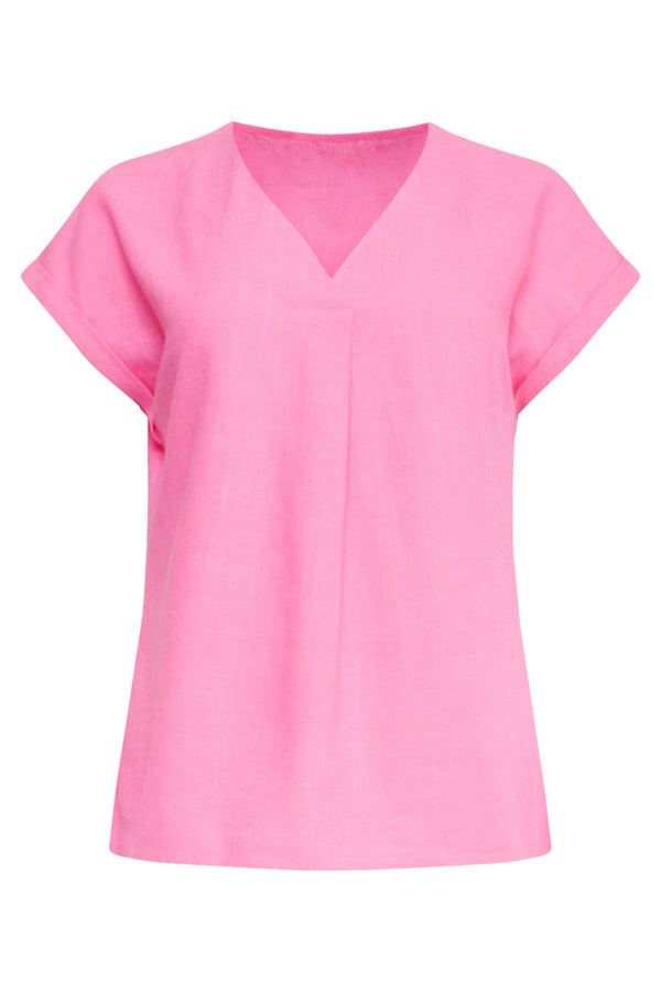 Smashed Lemon 25148 Linnen Top Met V-Hals | Pink